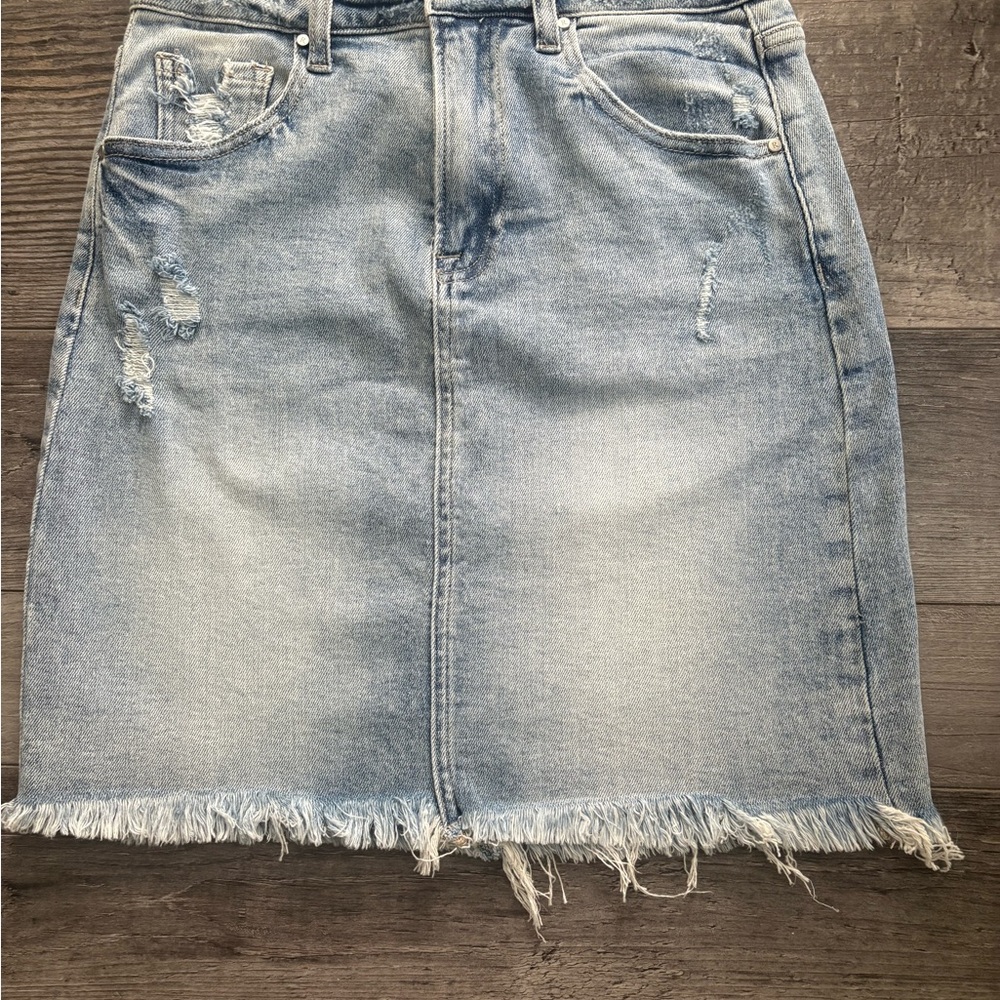 Blue Knee-Length Pencil Skirt Casual